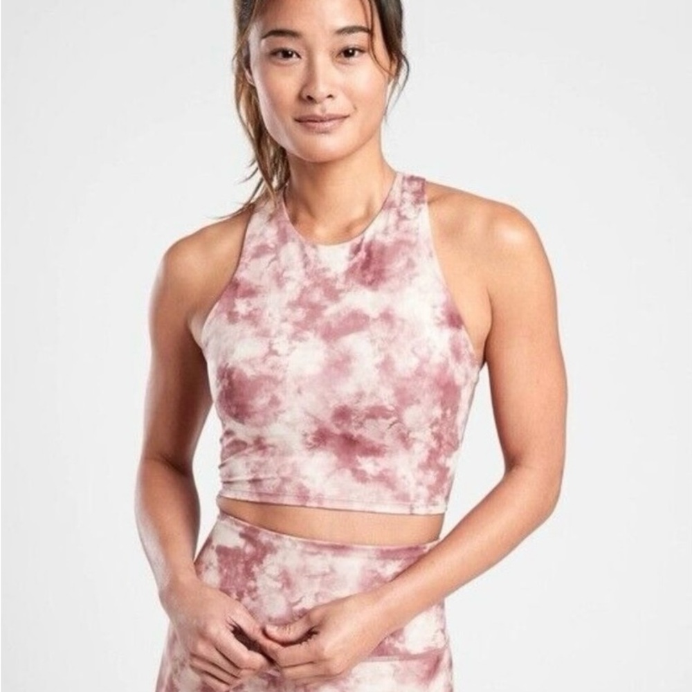 Athleta Conscious Cropped Marbled Sports Bra Size M